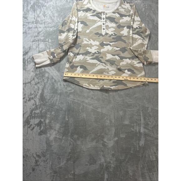 Carhartt Women’s Hayward Camo Long Sleeve Henley Thermal T-Shirt Size XL - Picture 10 of 15